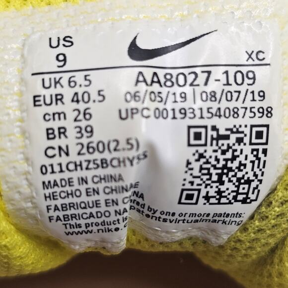 Nike Court Air Zoom Vapor X HC White Speckled Tennis Shoes Women's Size 9 - Picture 7 of 10